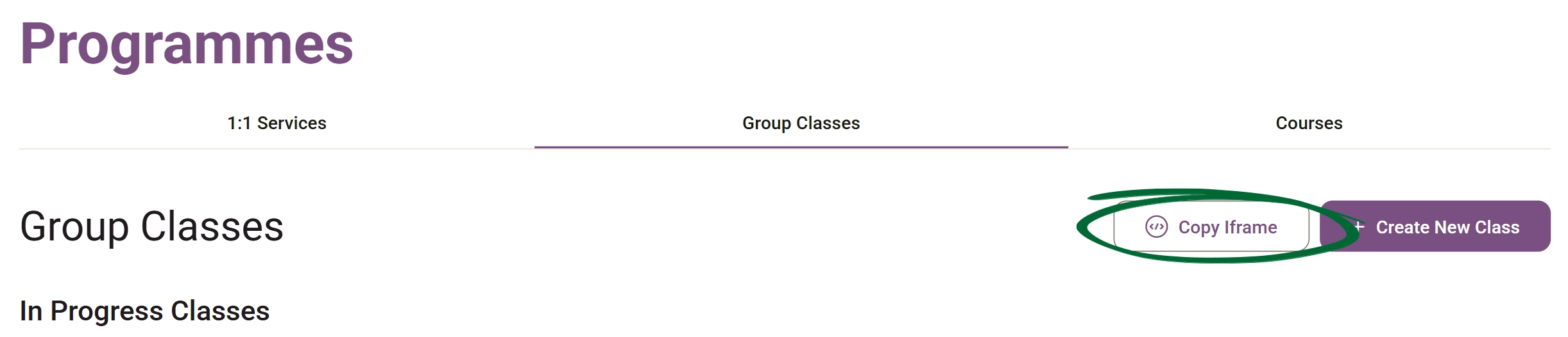 iframe for all classes screenshot